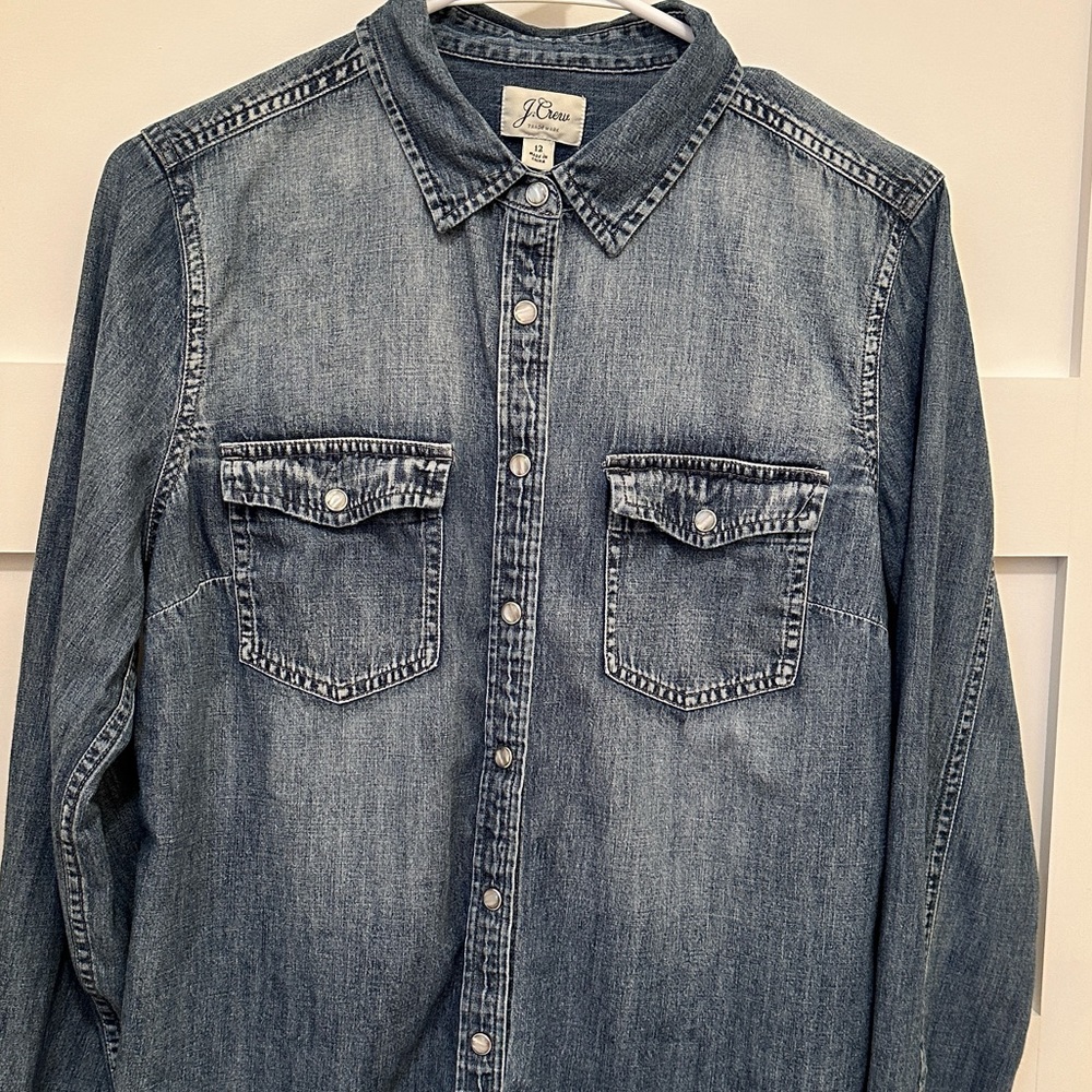 J. Crew denim snap shirt